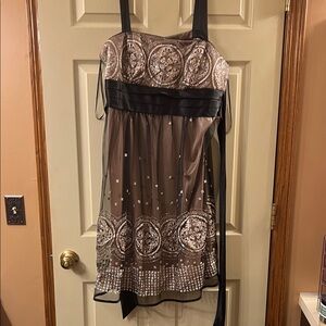 Chic Strapless Black and Brown Dress